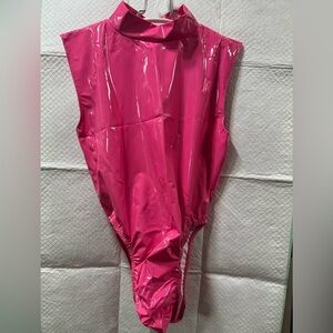 Kennie Mas men’s pink pvc bodysuit